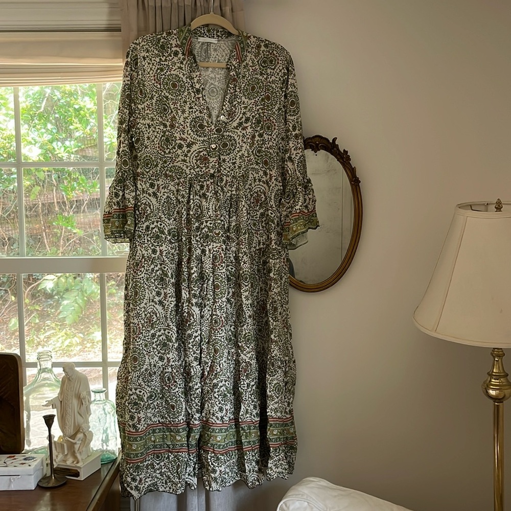 Button Front Midi Dress